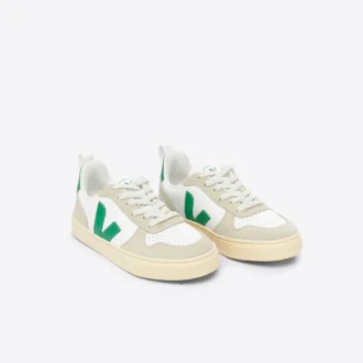 Couro V-10 Branco Esmeralda Amêndoa