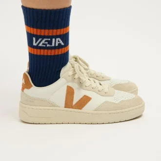 Meias icónicas Algodão Azul Branco Laranja