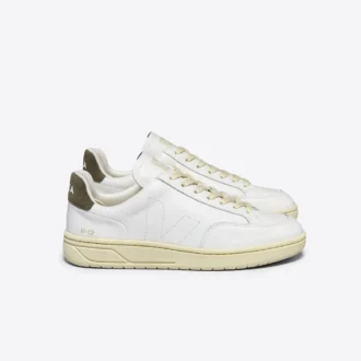 V-12 Stitch Leather Branco Cáqui