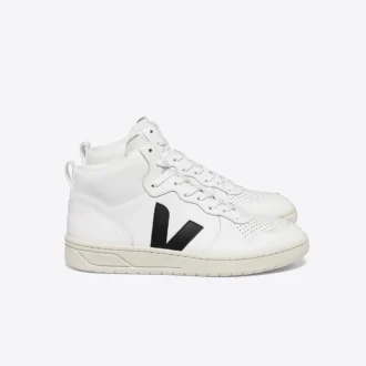 V-15 Couro Branco Preto