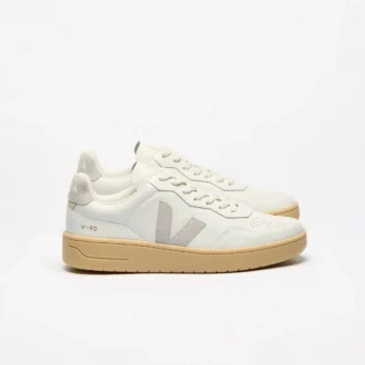 V-90 Couro Branco Cinza Claro Natural