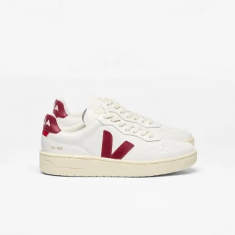 V-90 Couro Branco Marsala
